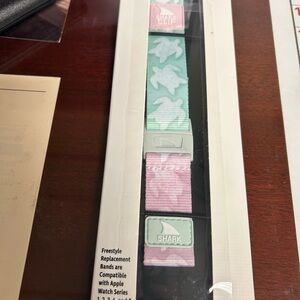 Freestyle Shark with Pink and Mint Turtle Design Apple Watch band 42/44 mm